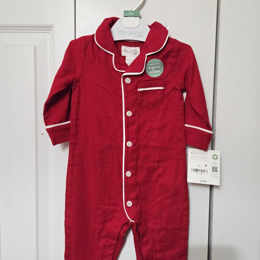 Carter's LITTLE PLANET Red Organic Cotton Flannel Pj 6mo
